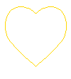 Gif animé coeur jaune fin